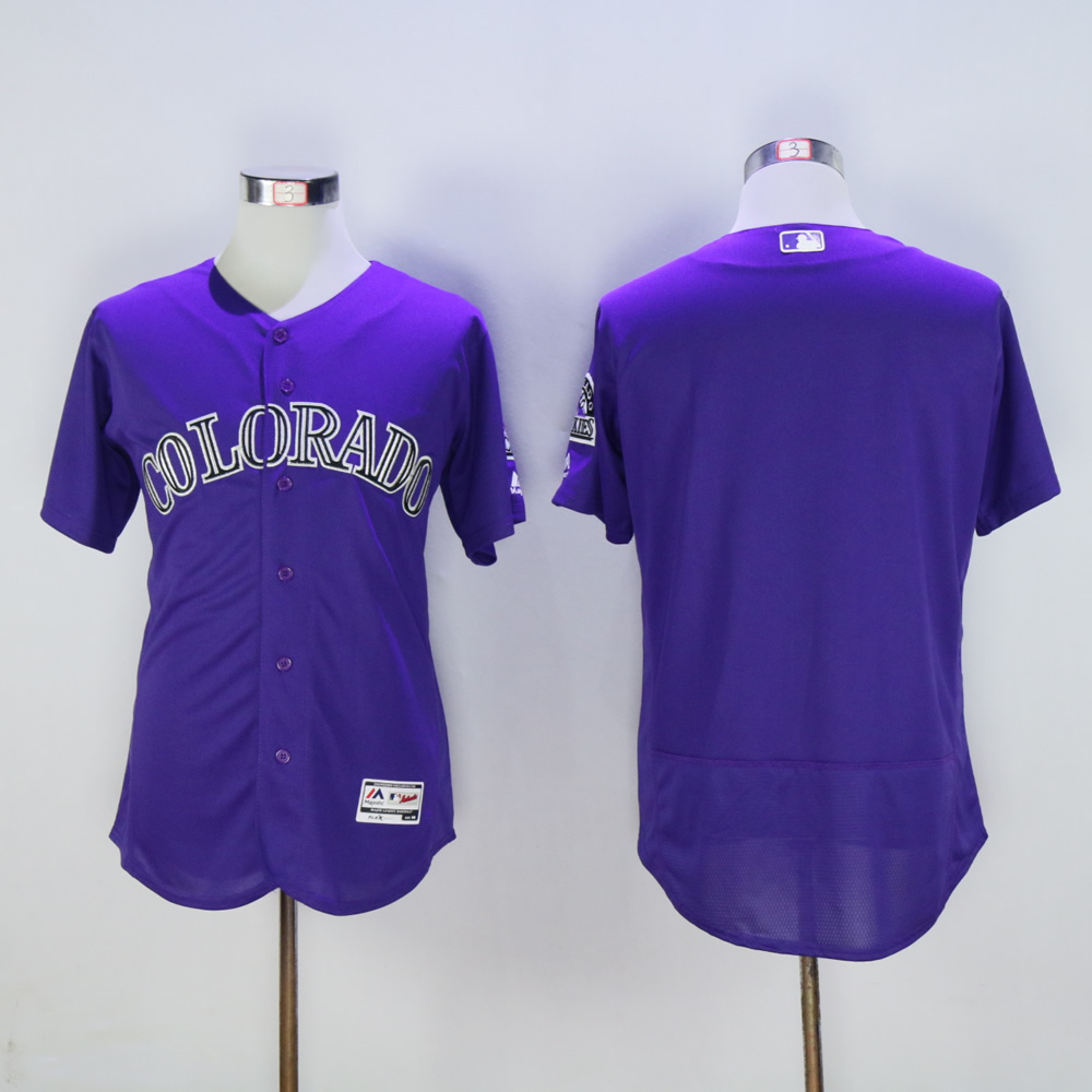 Men Colorado Rockies Blank Purple Elite MLB Jerseys